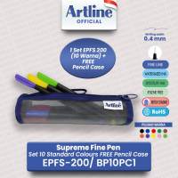 ARTLINE Pulpen Spidol Writing Supreme Fine Pen Set 10 Warna Bonus Kotak Pensil EPFS-200/BP10PC1