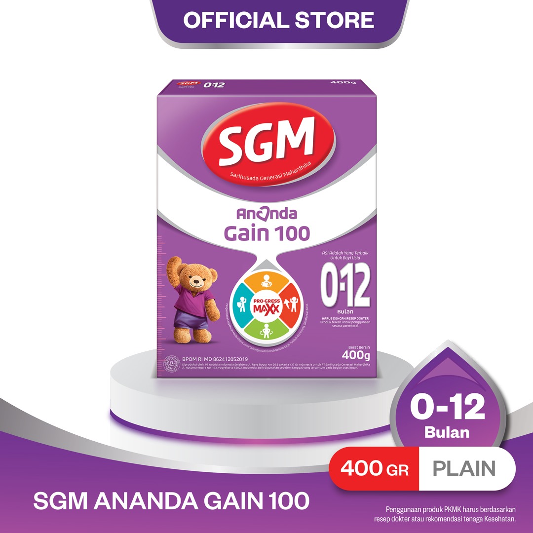 SGM Ananda Gain 100 400 g - Susu Berisiko Gagal Tumbuh 0-12 Bulan