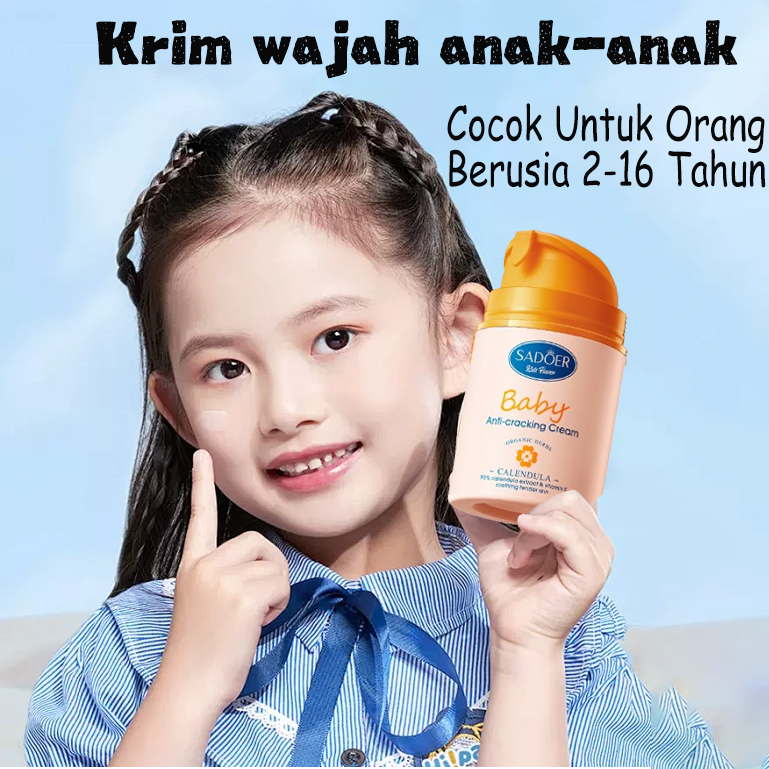 Cream Wajah Bayi 50gr Nourishing Face Cream for Baby & kids Daily Care Calendula Moisturizer BABY Face & Body Cream Smooth Nourish Muka Bayi Calming Baby Cream Pelembab Krim Bayi Meredakan kulit kering redness