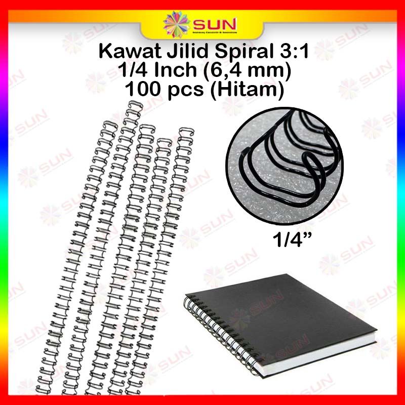 Spiral Kawat / Ring Kawat Jilid Spiral 3:1 34 Lubang / 38 Lubang