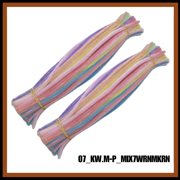 Kawat Bulu Mercy Polos / pipe cleaner Pastel Rainbow Mix isi 100pcs