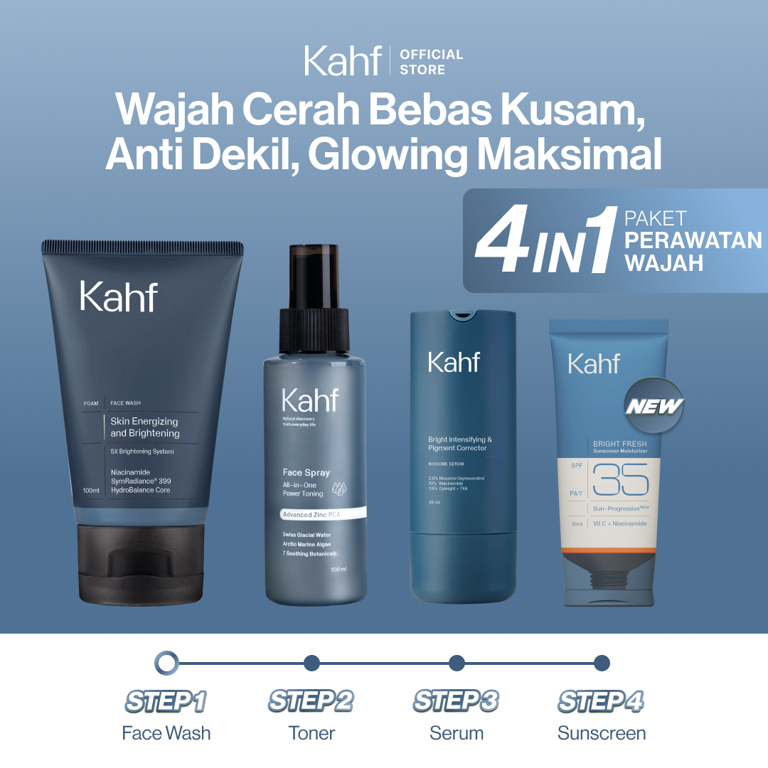 [GET SPECIAL BOX FOR GIFT] KAHF BRIGHTENING MENS CARE CERAH BEBAS KUSAM BUNDLE 4IN1 SKIN CARE SET...