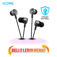 ACOME Wired In Ear Metal Earphone AW09 / Headset Strong Material Aluminium Material Speaker Membran HD 10mm Original - Garansi 2 Tahun