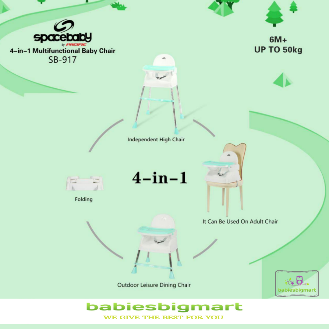 SpaceBaby SB 917 Baby Booster & High Chair Kursi Makan Bayi Sapce Baby