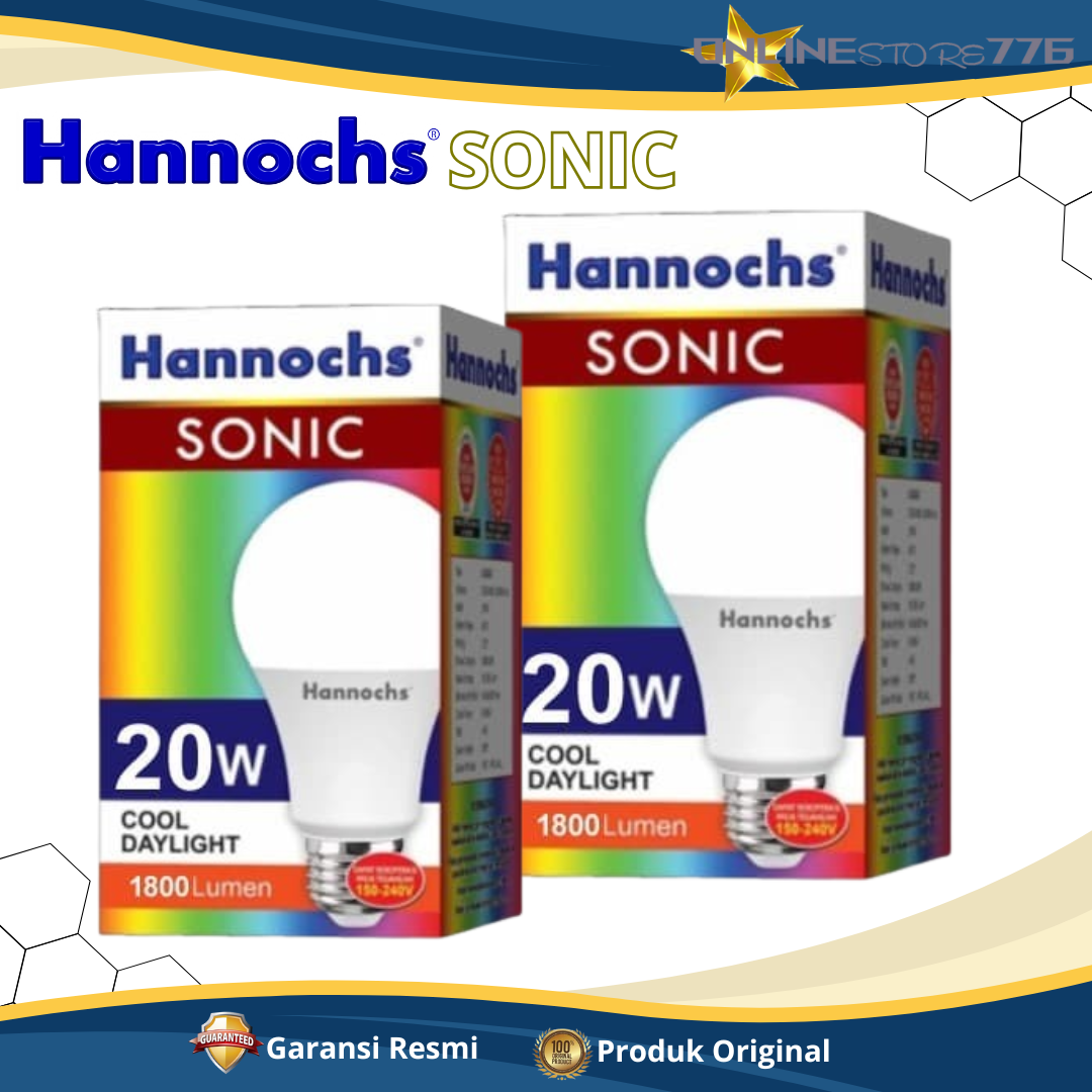 Bohlam Lampu LED Hannochs Sonic 30WATT Cahaya Putih Cool Daylight Desain Elegan Dengan Frosted Cover - GARANSI RESMI