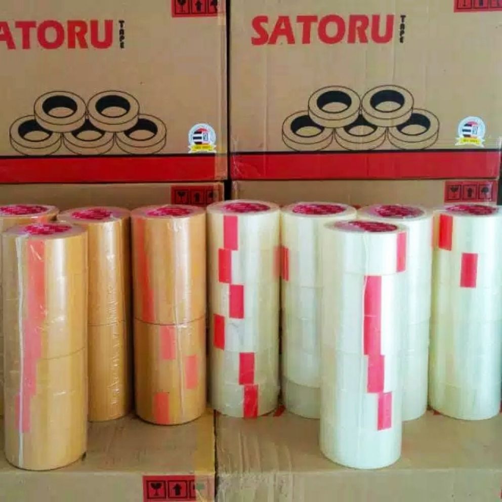 lakban bening dan coklat uk 90x45mm baguss isi 6pcs