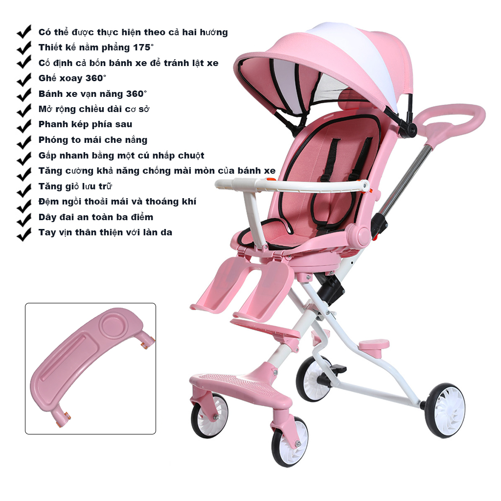 Mmflight Stroller Baby Lipat Travelling Stroller Anak Kereta Dorong Bayi 2 Arah 0-5 Tahun