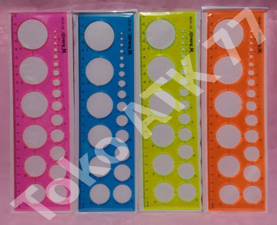 Penggaris Mistar Butterfly Bangun Datar 9150 Lingkaran Jam Bulat READY STOCK