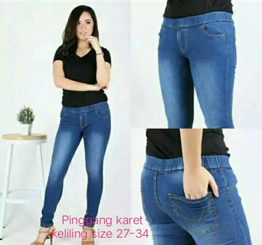 Dimana Beli Celana Jeans Fashion Wanita Warna Senaw Biru 