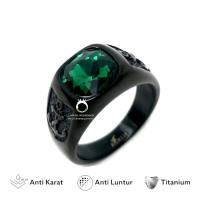 Cincin Pria Titanium Anti Karat Kualitas Super Batu Permata Jangkar