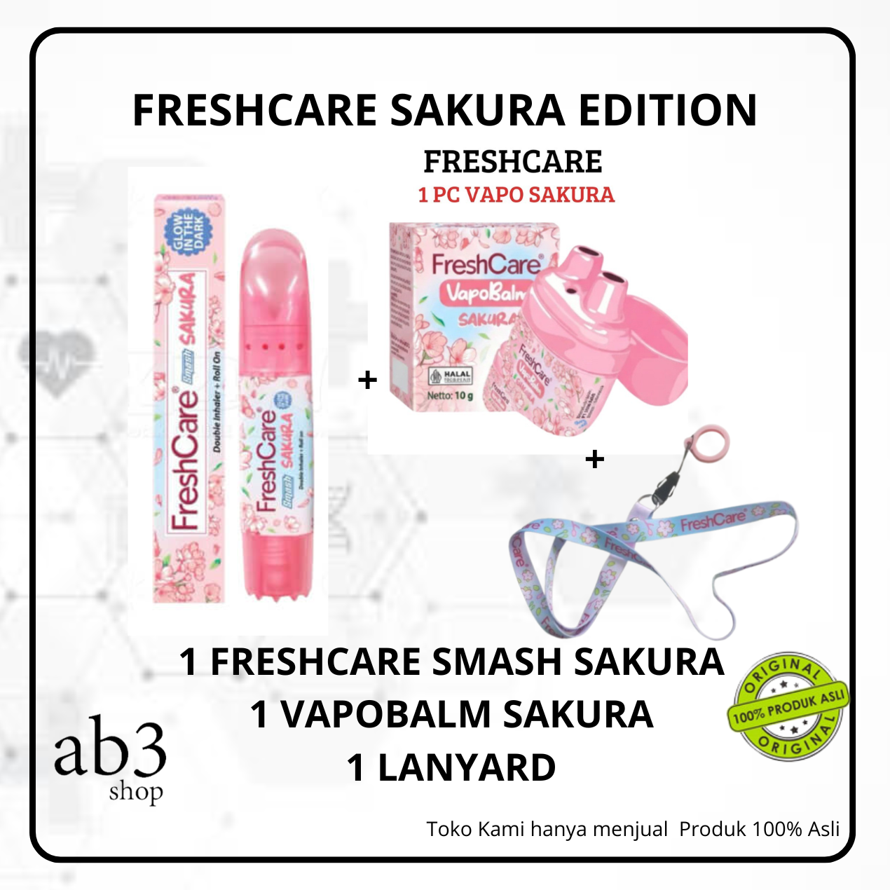 [DAPAT 2 + LANYARD] FRESHCARE SMASH SAKURA FRESH CARE SAKURA + VAPOBALM SAKURA + BONUS 1 LANYARD ...