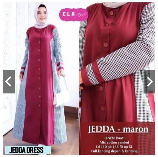 Baju Muslim Modern Gamis Jedda Dress Katun Trendy Modern Wanita Baju Panjang Stelan Polos Muslim Gaun Kerja Dress Pesta Syar’i Murah Terbaru Pakaian Modis Simple Syari Casual Elegant 2019