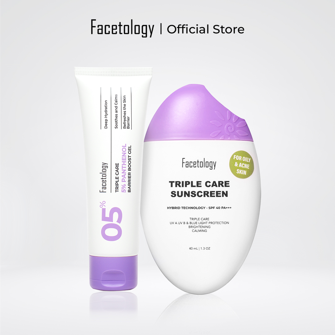 Facetology Moisturizer Triple Care 5% Panthenol Barrier Boost Gel 40gr + Triple Care Sunscreen SP...