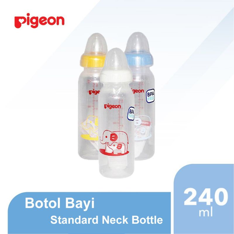 Pigeon 1 Pcs Botol Susu Bayi 50ml 120ml 240ml / Botol Assorted PP Standard Bottle Eco Anti Sedak Botol Susu Pigeon / Perlengkapan Mandi dan Teether Bayi Kerincingan Bulat