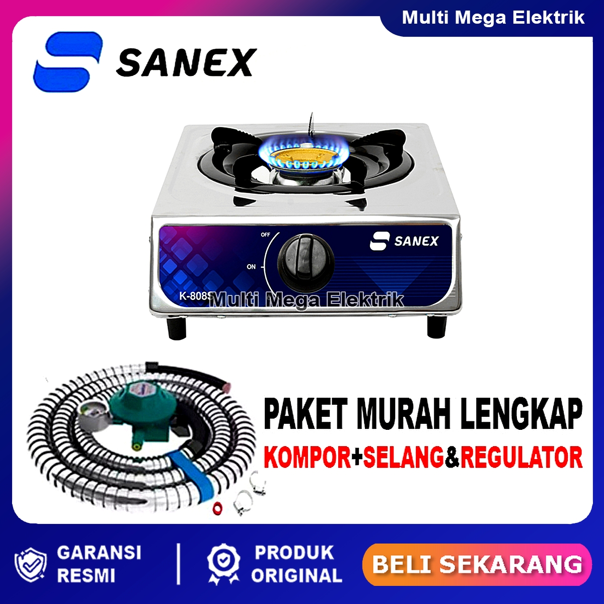 KOMPOR GAS SANEX 1 TUNGKU MURAH  STAINLESS / KOMPOR 1 TUNGKU / KOMPOR SATU TUNGKU / KOMPOR MURAH ...