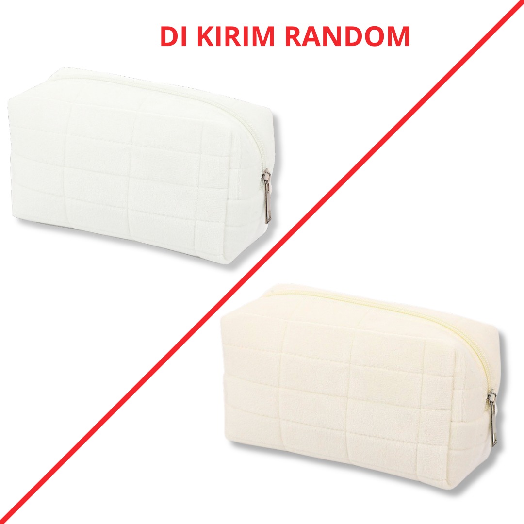 Pouch Kosmetik Lucu Warna Macaroon Kotak Pensil Sleting Velvet Aesthetic Pastel Tempat Pensil Bulu Bentuk Bantal Kotak Cute Pillow Make Up Pouch Organizer Travel Kapasitas Besar BRG