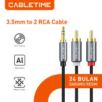 CABLETIME Kabel Aux to RCA Audio 3.5mm Male to 2 RCA Male Converter Hi-Fi Sound