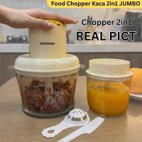 Food Processor 2in1 Blender Chopper Kaca Jumbo 2 Liter Penggiling daging Penghalus Makanan