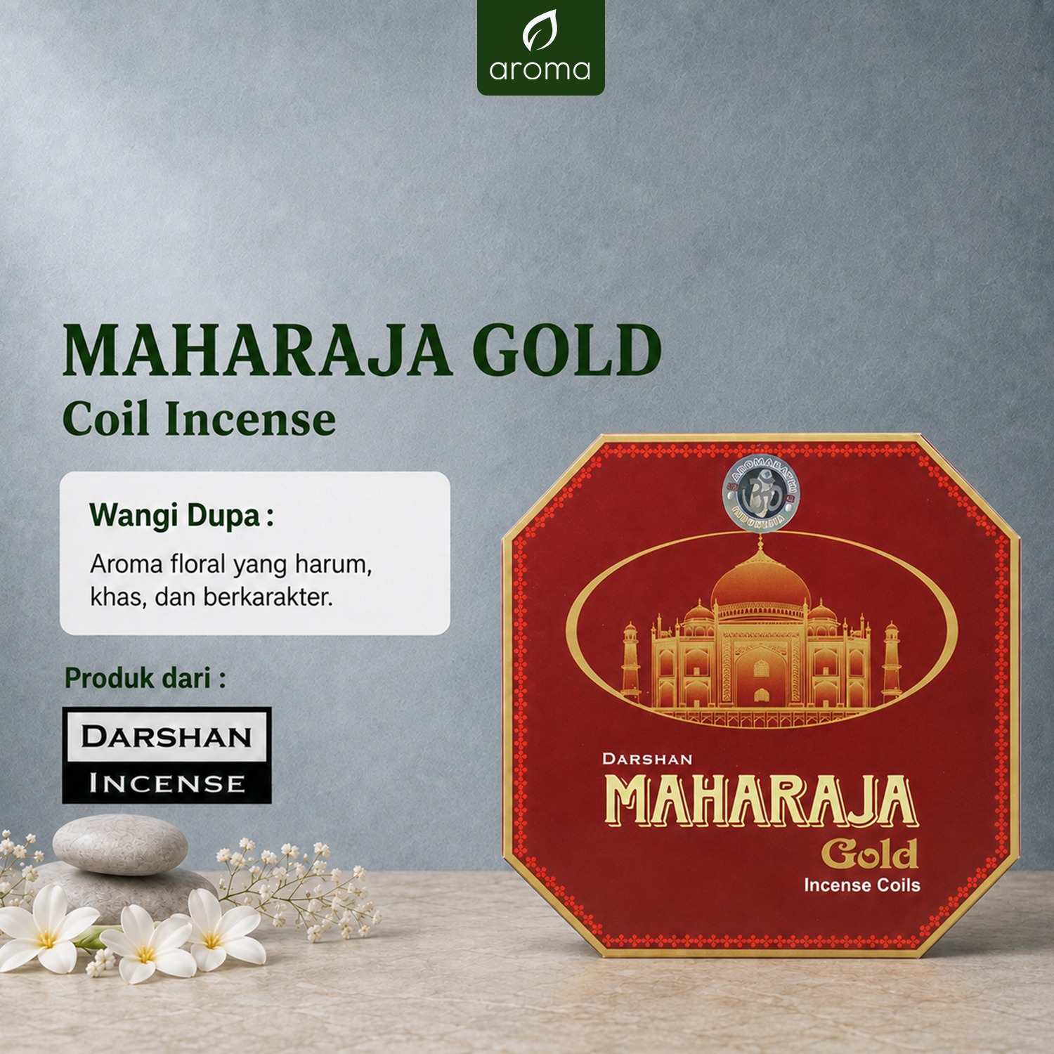 Dupa India Aromaterapi Coil - Maharaja 24 Jam