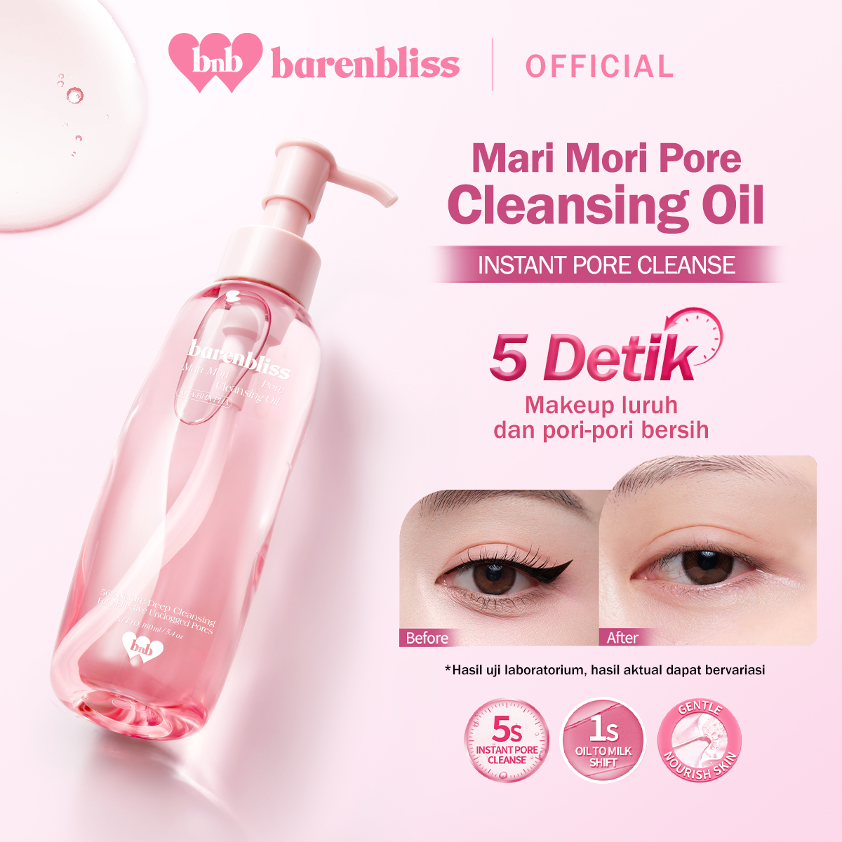 BNB Barenbliss Mari Mori Pore Cleansing Oil 160ml Oil To Milk AHA BHA PHA Pore Care Deep Cleanser...