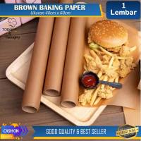 BROWN Baking Parchment Paper ( Per 2 Lembar) - Kertas Roti Anti Lengket Warna COKLAT 40x60