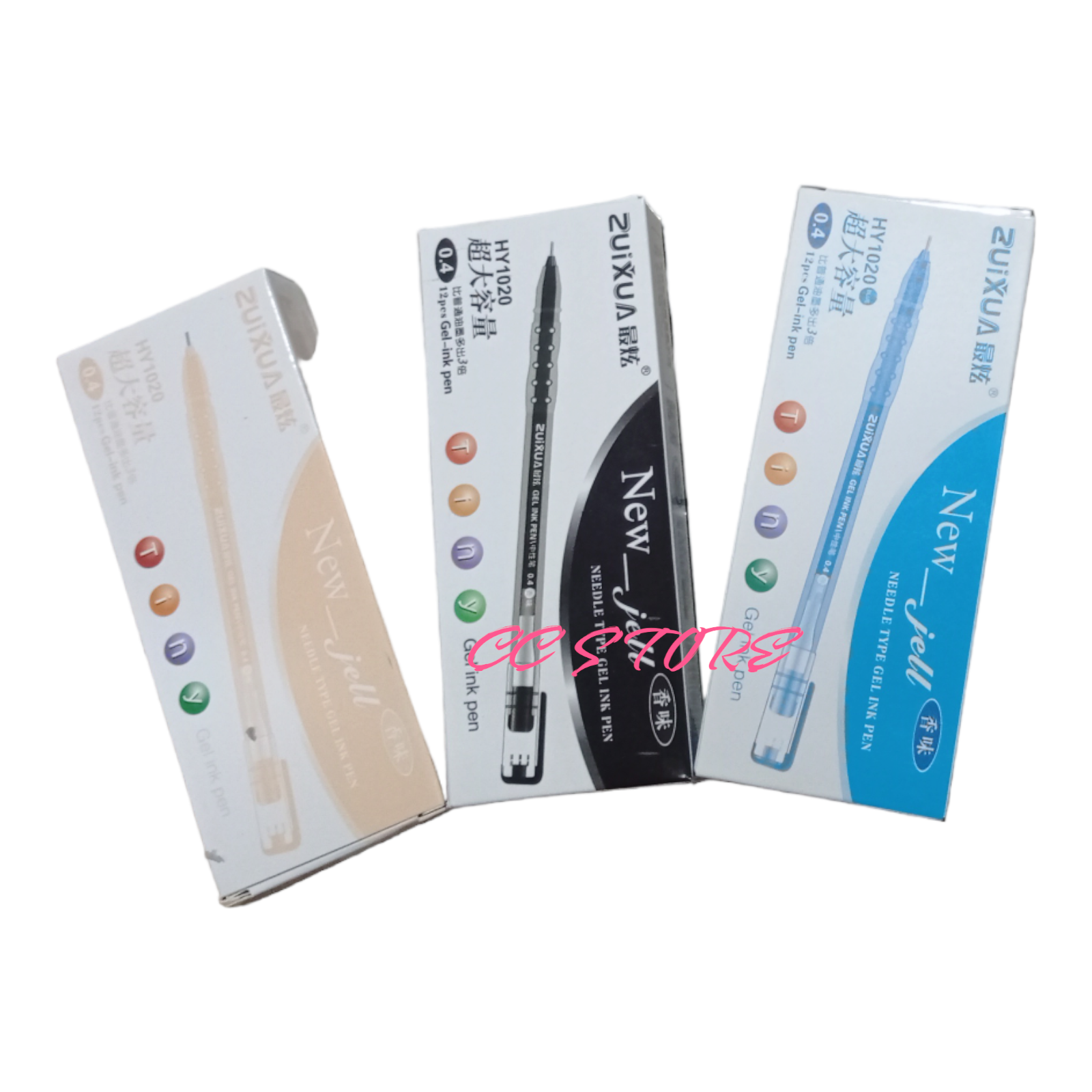 Zuixua Pulpen Gel Pen Apel Hitam Merah Biru 1 pak