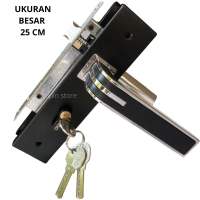 HANDLE PINTU RUMAH 1 SET HITAM DOF MINIMALIS 25CM 20CM / 1 SET KUNCI PINTU RUMAH GAGANG KOTAK LENGKUNG
