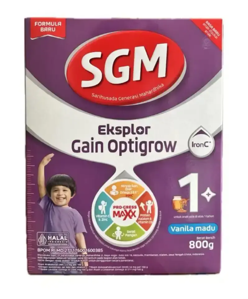 SGM Eksplor Gain Optigrow 800 g Vanila - Susu Pertumbuhan