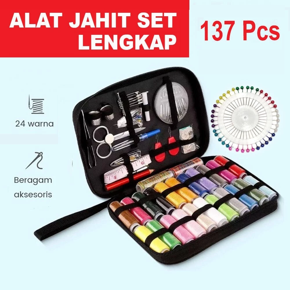 Set Alat Jahit Tangan 97 Pcs Jumbo Set Sewing Kits Set Alat Jahit Mini Sewing Set With Pouch Aksesoris Jahit Sewing Accessories