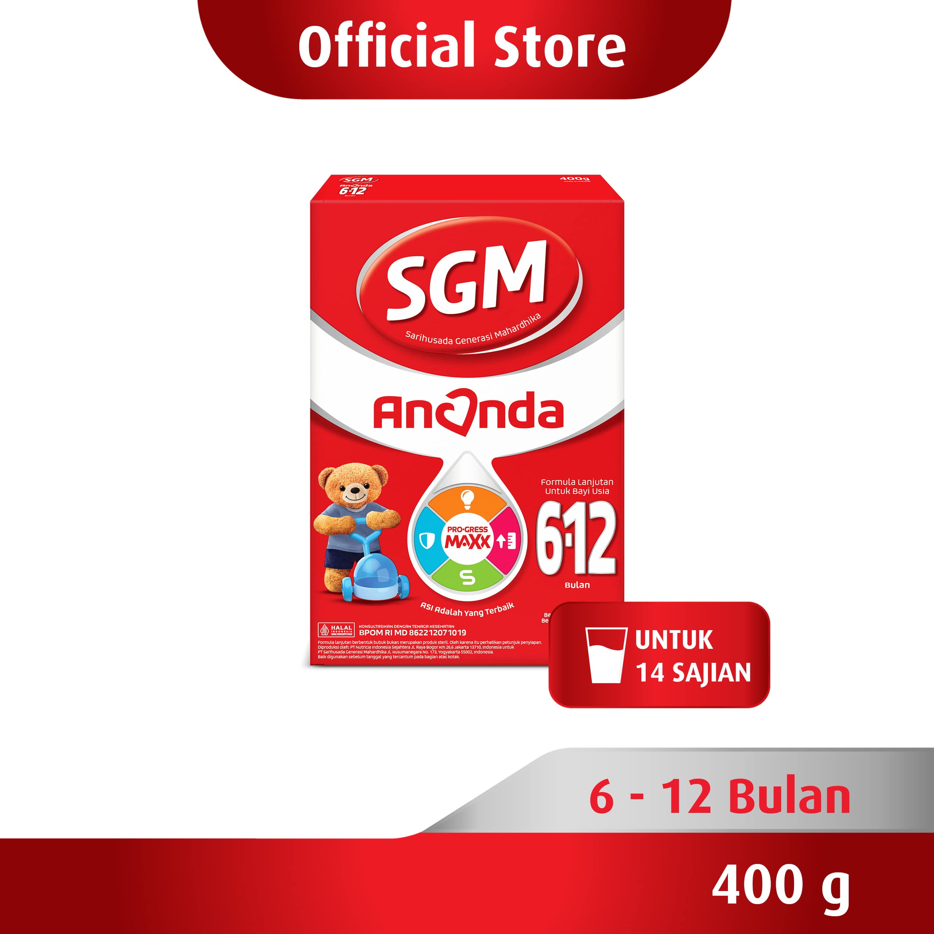 SGM Ananda 2 (6-12 Bulan) Formula Bayi Bubuk 400gr