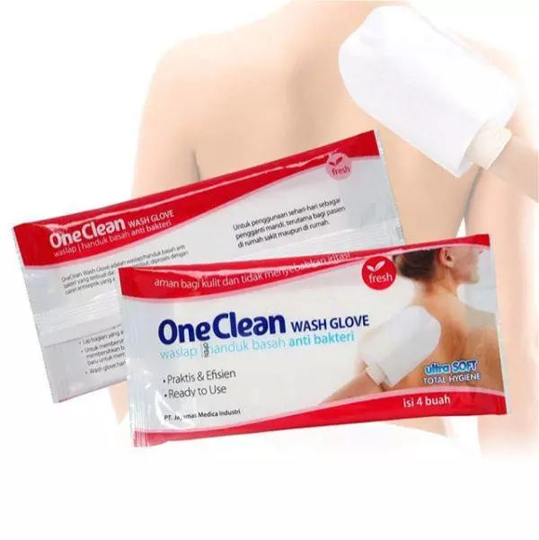 OneClean Wash Glove isi 4 - Washlap Handuk Anti Bakteri