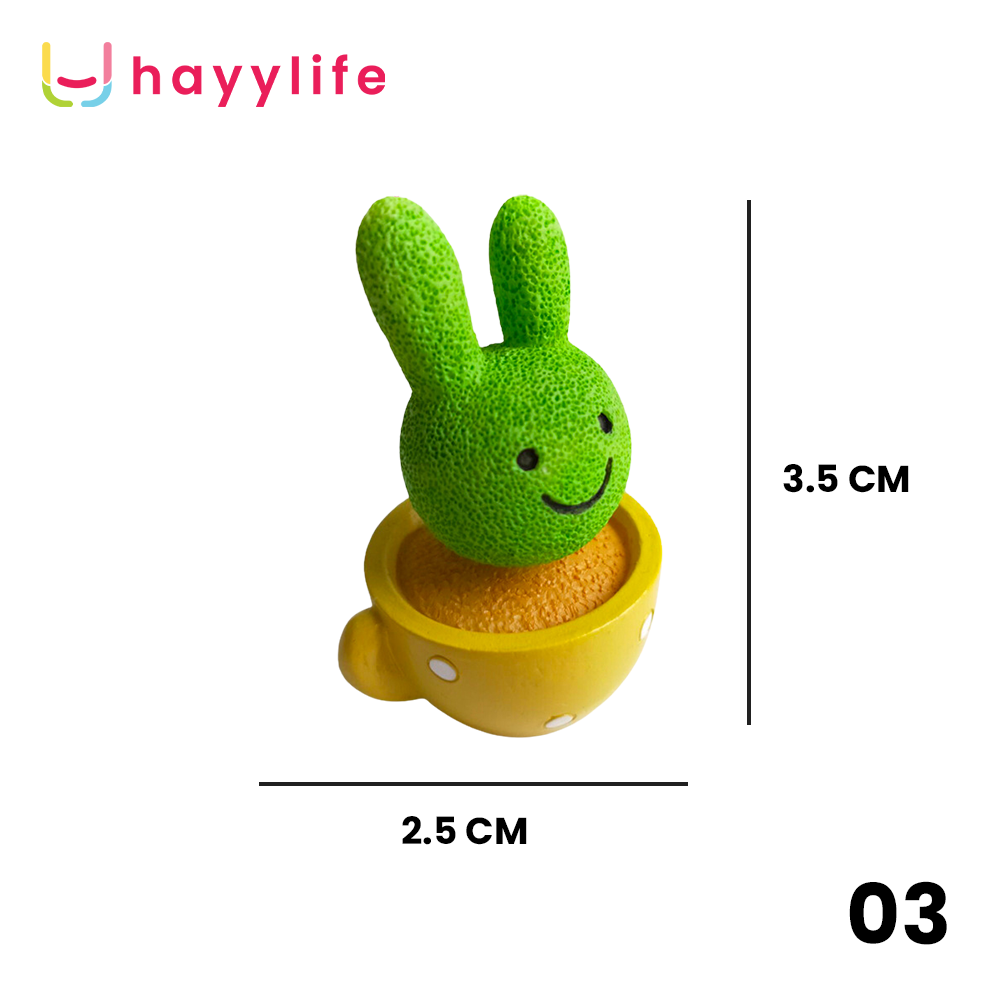 HAYYLIFE Ornamen Kaktus Mini Resin 4cm – Dekorasi Meja & Mobil Estetik Ringan & Tahan Lama HL-GDI677