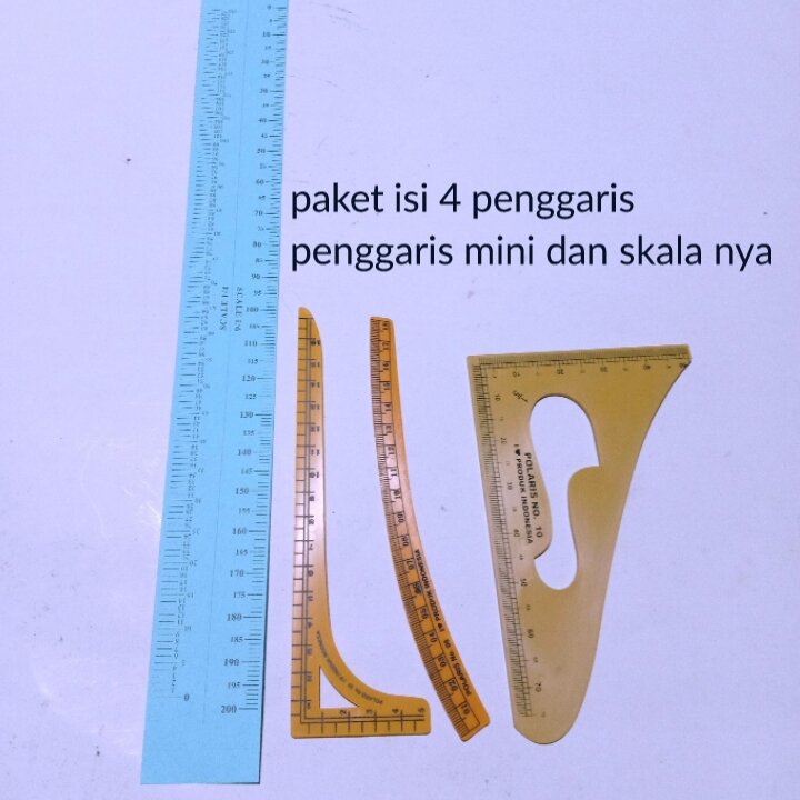 penggaris pola mini dan skala isi 4 jenis - penggaris pola jahit - alat mesin jahit toko syifa alat mesin jahit .