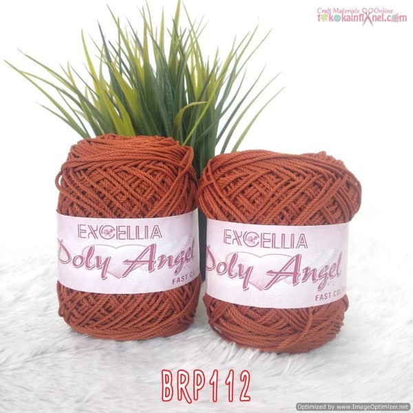 BRP112 Benang Rajut Poly Angel bahan Polyester 88 gram Coklat Ke Orange