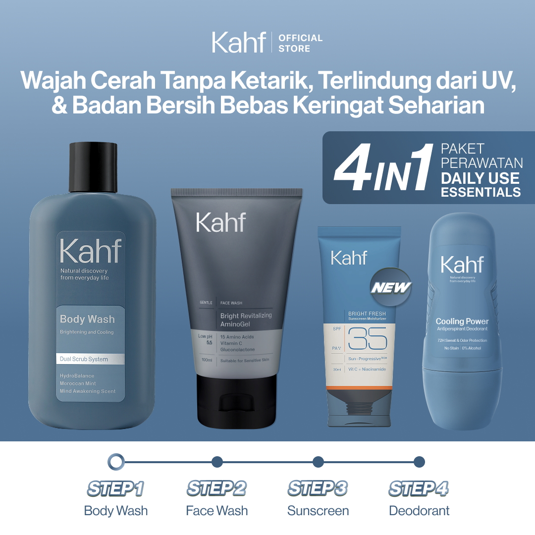 [GET SPECIAL BOX FOR GIFT] KAHF PAKET PERAWATAN DAILY USE ESSENTIALS BUNDLE 4IN1 PERSONAL CARE SE...