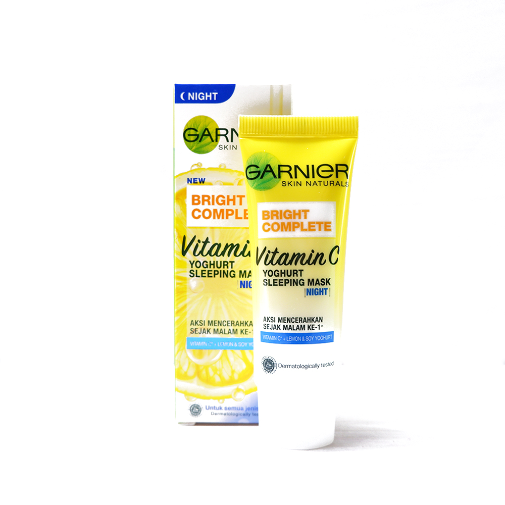 Garnier Bright Complete Vitamin C Night Yoghurt Sleeping Mask 20 ml/ Kemasan Baru Light Complete