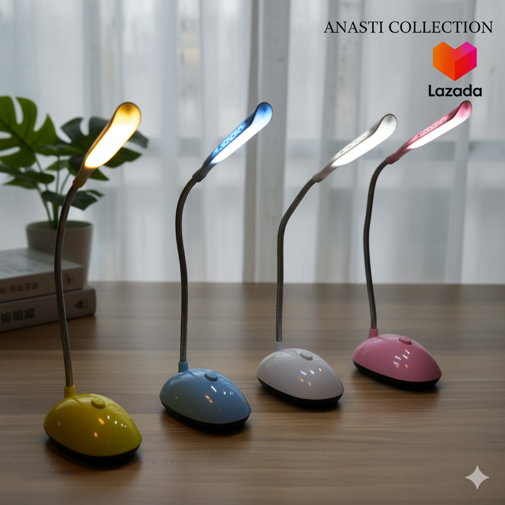 Lampu baca LED meja belajar mini elastis fleksibel lampu tidur super terang portable