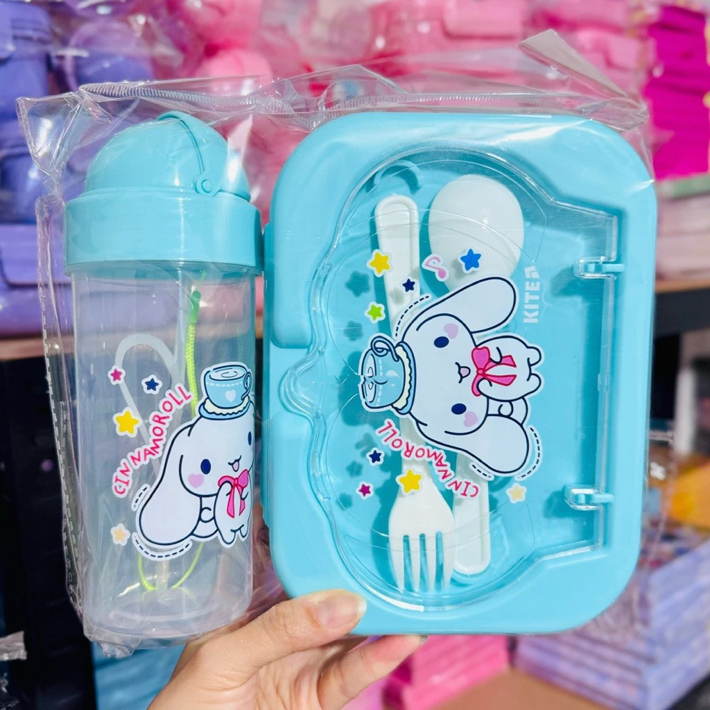 Lunch Box Set Karakter / Kotak Makan set botol Anak Karakter Free Sendok Dan Garpu -25011
