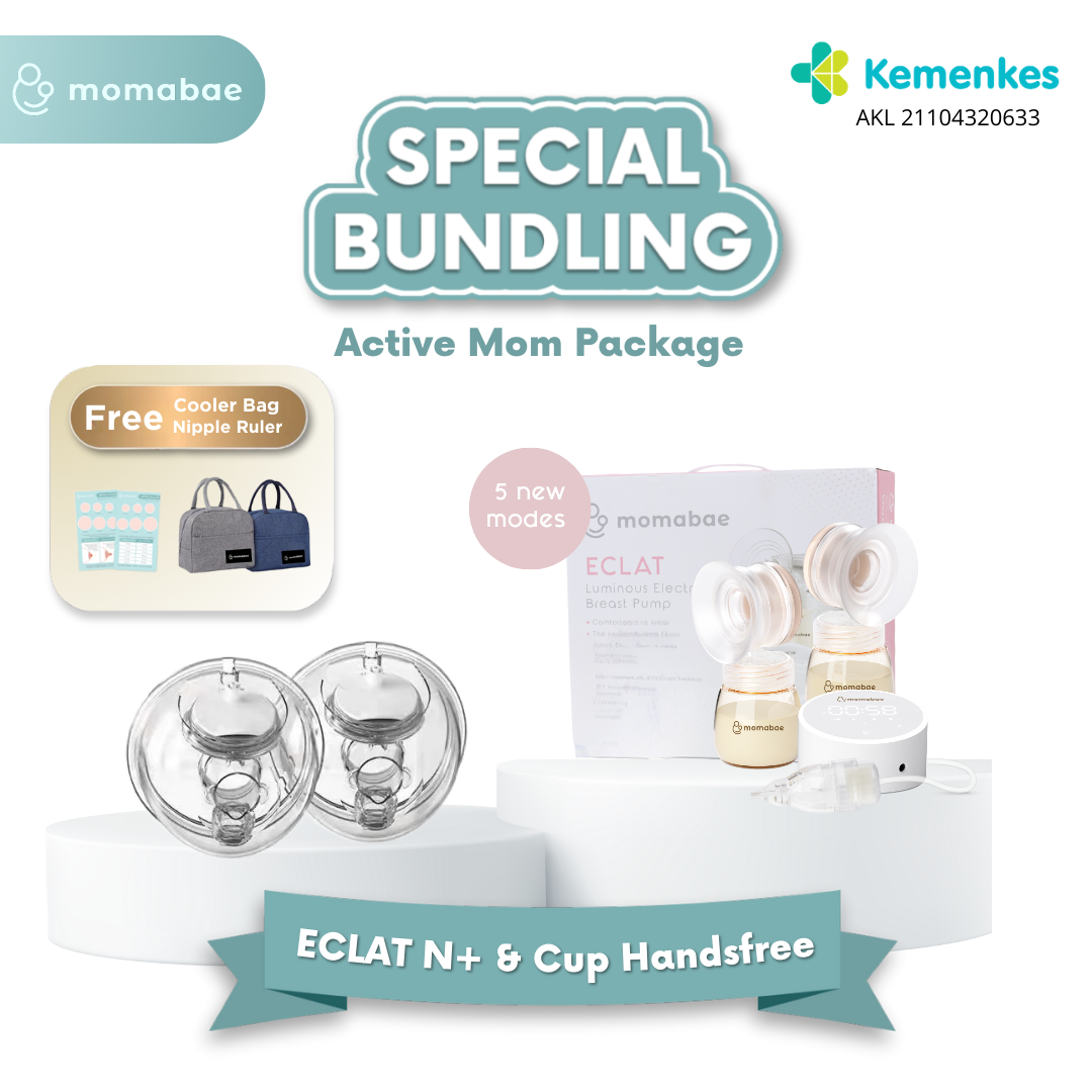 MOMABAE - ECLAT + HANDSFREE CUP Bundling Double Breast Pump / Pompa ASI Elektrik / Breast Pump Electric / Pumping ASI Elektrik Portable