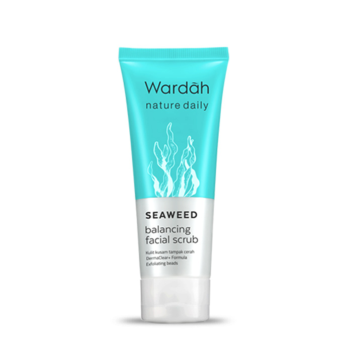 Wardah Nature Daily Seaweed Balancing Facial Scrub 60 ml 100 ml / Scrub Wajah Wardah