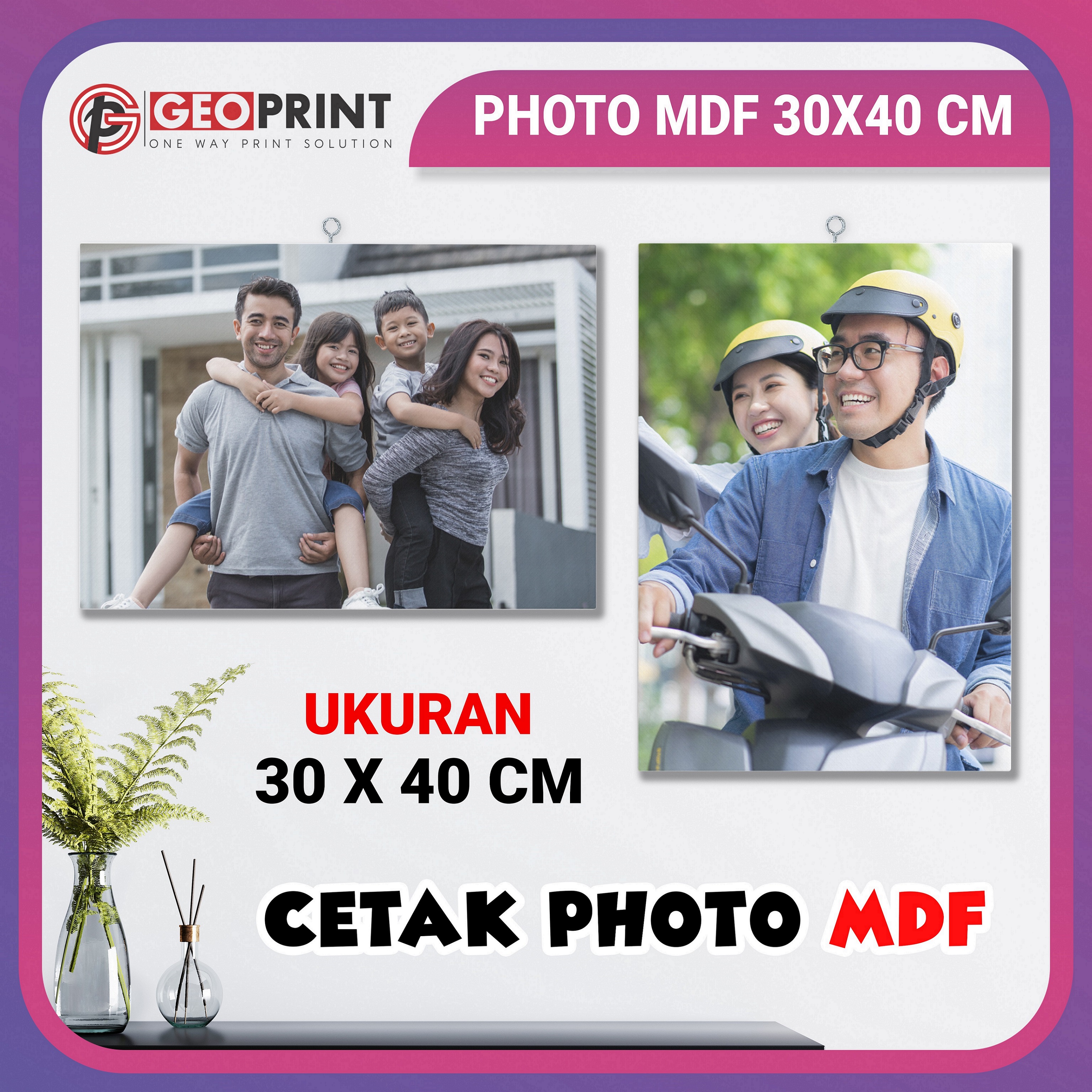 CETAK FOTO KAYU MDF 30X40 CM CUSTOM | CETAK POTO BESAR | HIASAN DINDING FOTO SENDIRI | CETAK FOTO