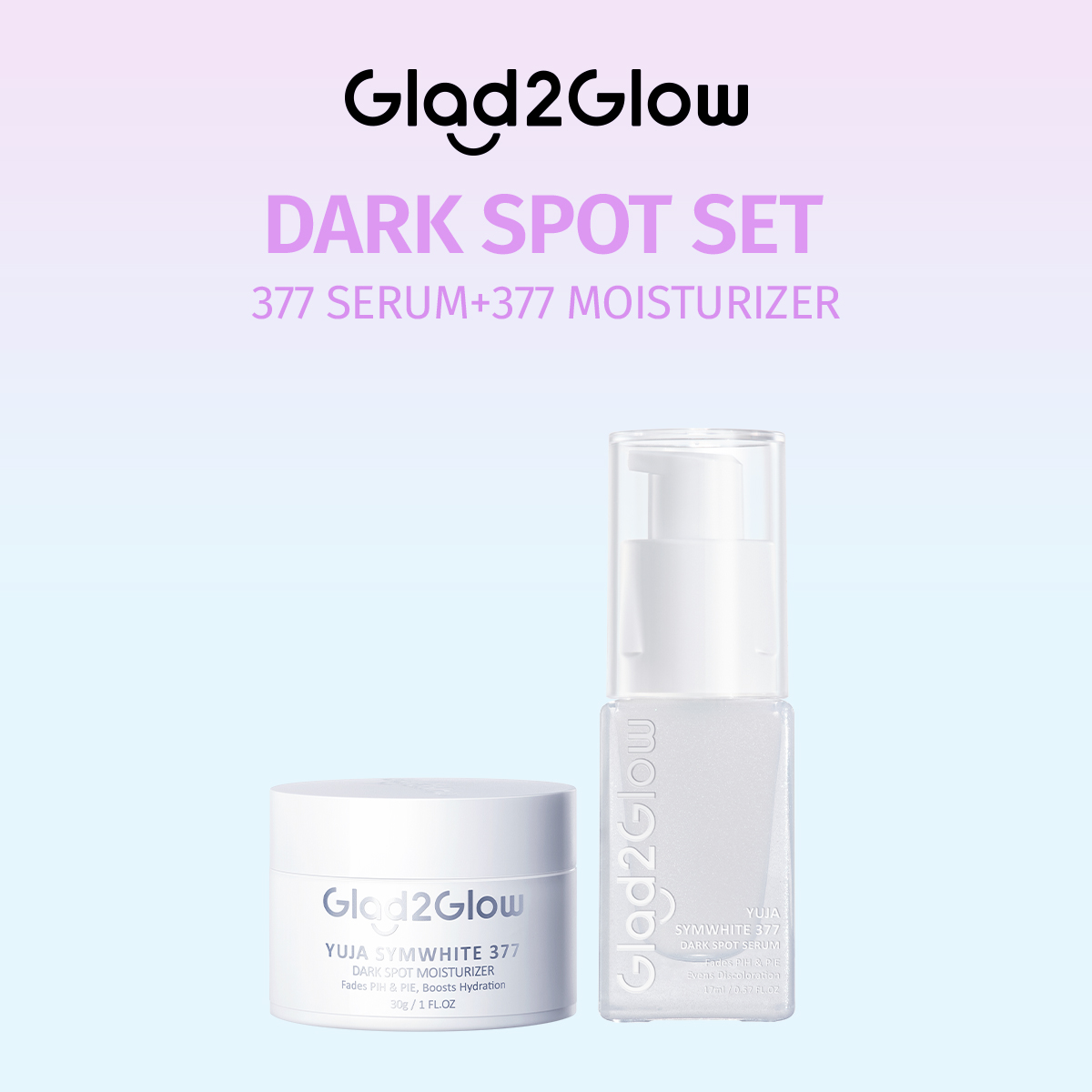 2pcs Skincare Set Serum + Moisturizer Glad2Glow Kits Acne Set