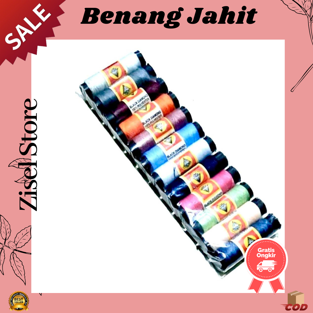 BENANG JAHIT DIAMOND WARNA BENANG JAHIT BAJU 1PACK ISI 12PCS