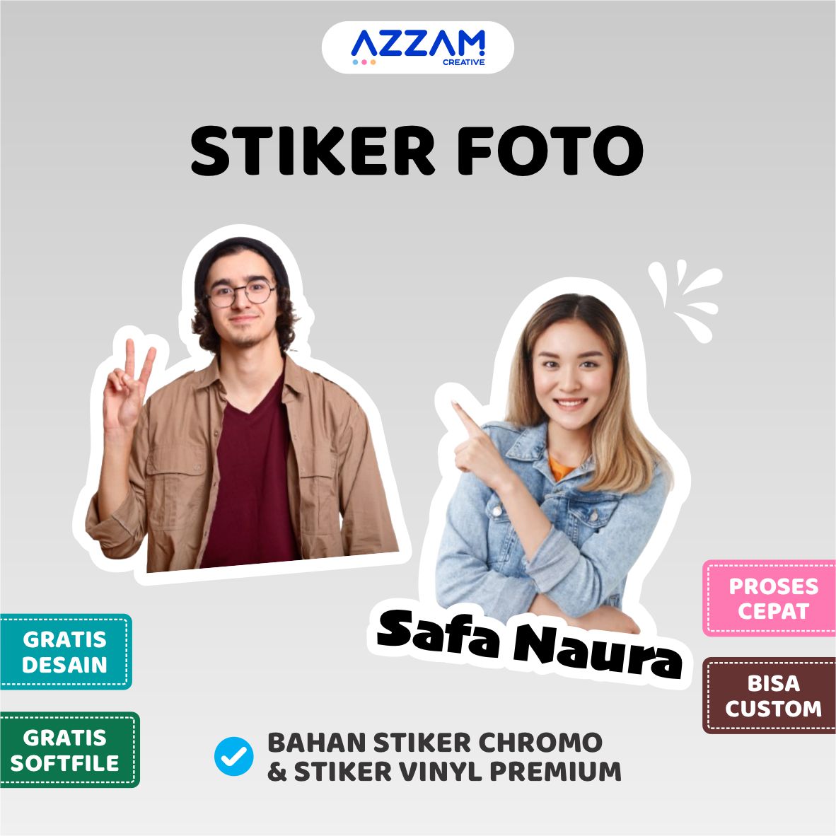 STIKER FOTO STIKER WAJAH STIKER CUSTOM STIKER WAJAH STIKER NAMA