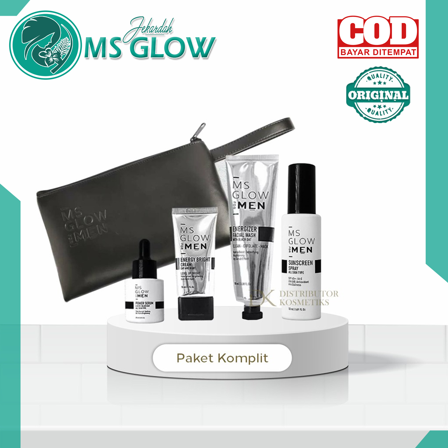 MS GLOW MEN Paket Komplit 4 - Skincare Perawatan Wajah Ms Glow Men - Skincare Pria Original
