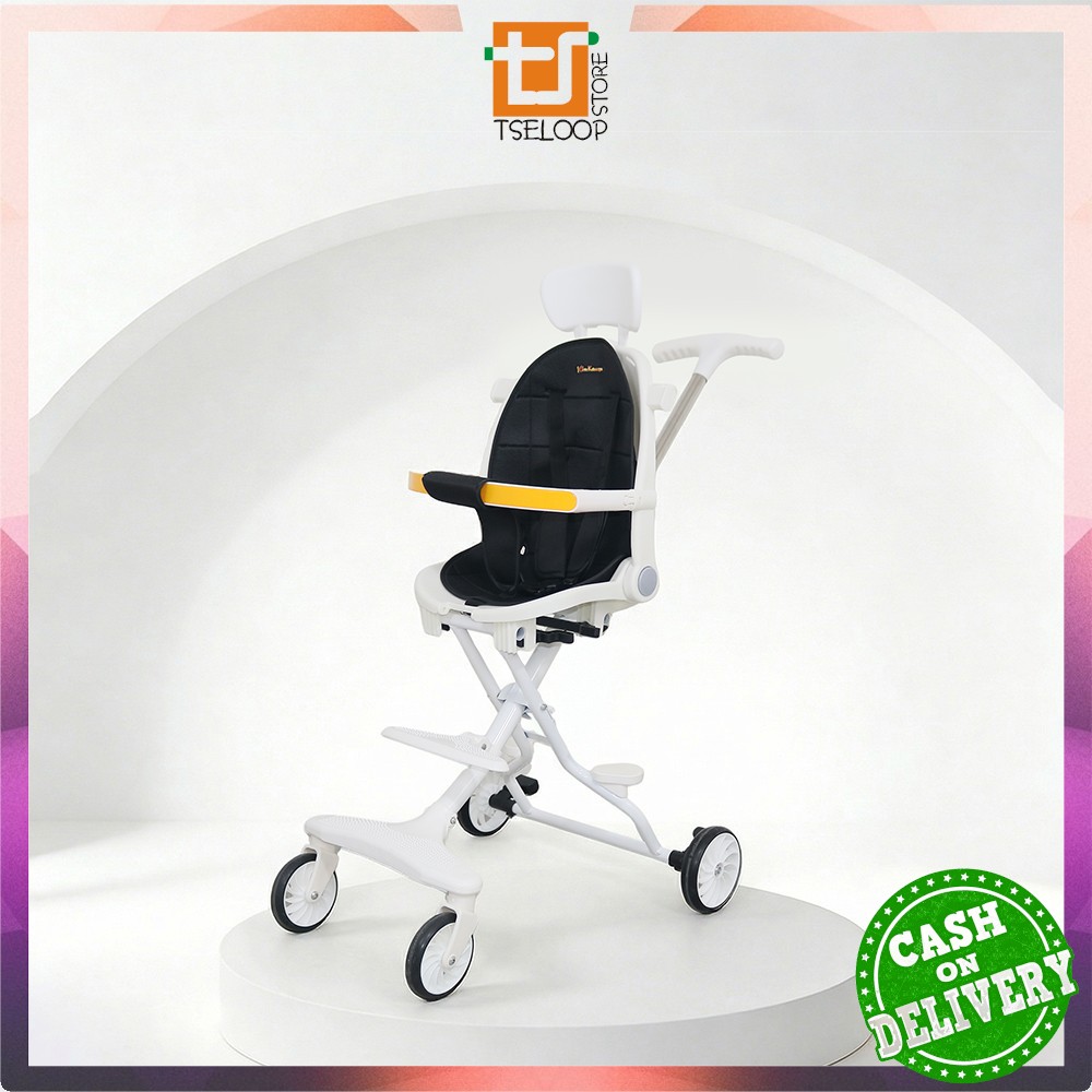 OFM-C772 Kereta Dorong Bayi Lipat Dua Arah Stroller Dorong Bayi Dengan Atap / Perlengkapan Bayi Portable Stroler Roda 4 Import