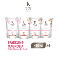 [Paket Isi 4] K NATURAL WHITE Sabun Mandi Cair Sparkling Magnolia Pouch 420ml