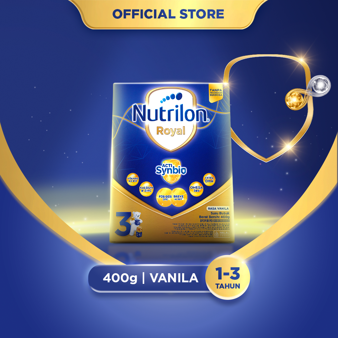 Nutrilon Royal 3 Vanila Susu Pertumbuhan Bubuk 400gr - Untuk Usia 1-3 Tahun