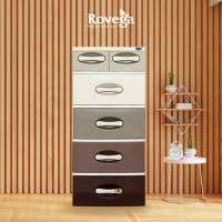 Rovega Kharisma Lemari Laci Baju Plastik Premium 5 Susun Brown Gradient