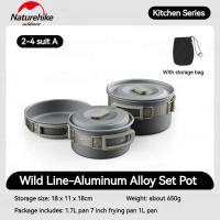 Cooking Set Naturehike CNK2450CF010 Nesting Alat masak Camping Hiking Panci Penggorengan Wajan Kettle Aluminium